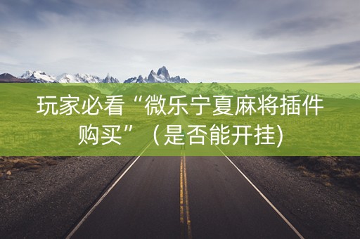 玩家必看“微乐宁夏麻将插件购买”（是否能开挂)