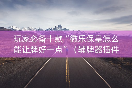 玩家必备十款“微乐保皇怎么能让牌好一点”（辅牌器插件购买)