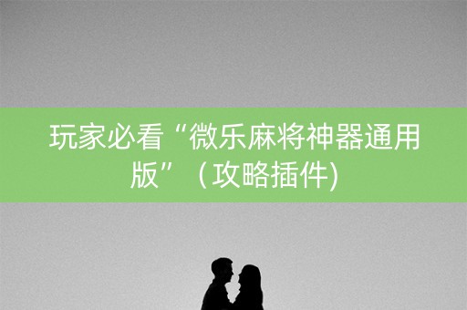 玩家必看“微乐麻将神器通用版”（攻略插件)