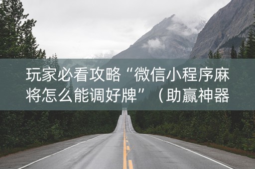 玩家必看攻略“微信小程序麻将怎么能调好牌”（助赢神器)