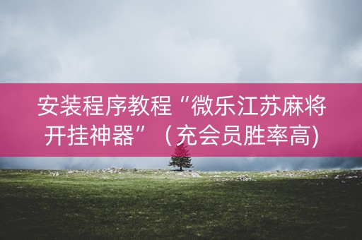 安装程序教程“微乐江苏麻将开挂神器”（充会员胜率高)