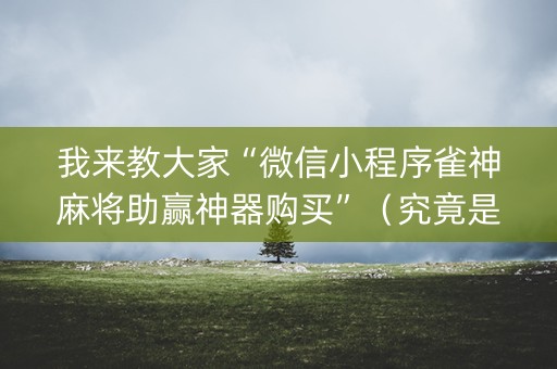 我来教大家“微信小程序雀神麻将助赢神器购买”（究竟是不是有挂)