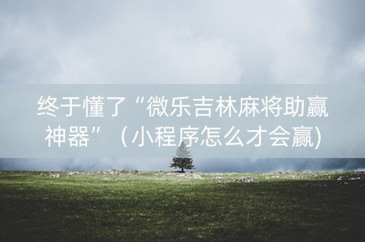 终于懂了“微乐吉林麻将助赢神器”（小程序怎么才会赢)