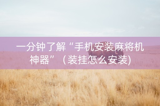 一分钟了解“手机安装麻将机神器”（装挂怎么安装)