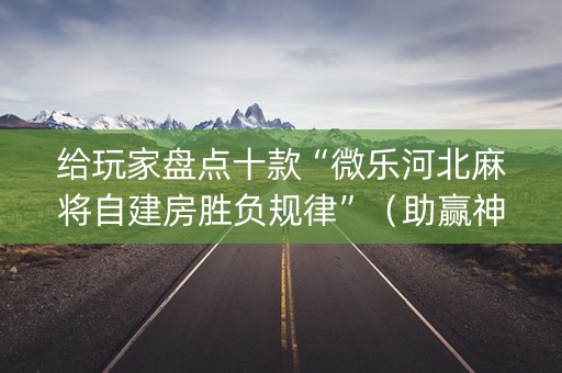 给玩家盘点十款“微乐河北麻将自建房胜负规律”（助赢神器购买)