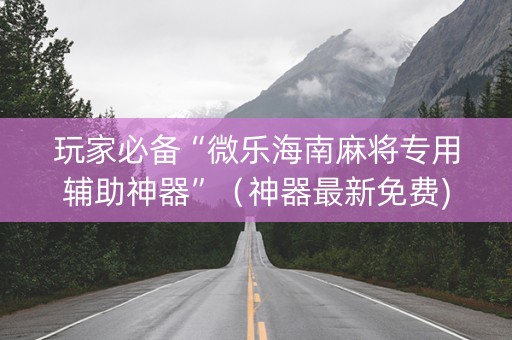 玩家必备“微乐海南麻将专用辅助神器”（神器最新免费)