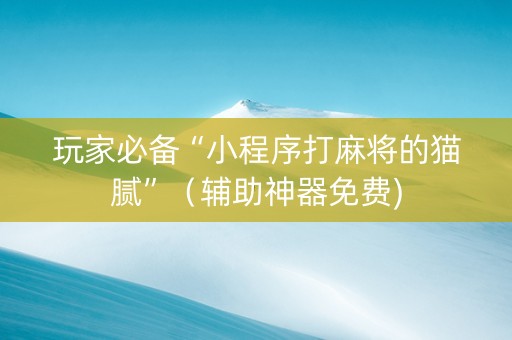 玩家必备“小程序打麻将的猫腻”（辅助神器免费)