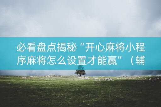 必看盘点揭秘“开心麻将小程序麻将怎么设置才能赢”（辅牌器插件购买)