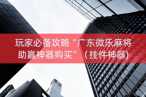 玩家必备攻略“广东微乐麻将助赢神器购买”（挂件神器)