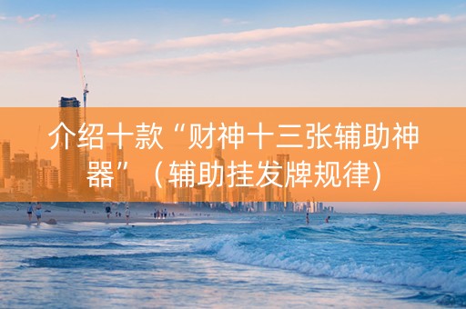 介绍十款“财神十三张辅助神器”（辅助挂发牌规律)