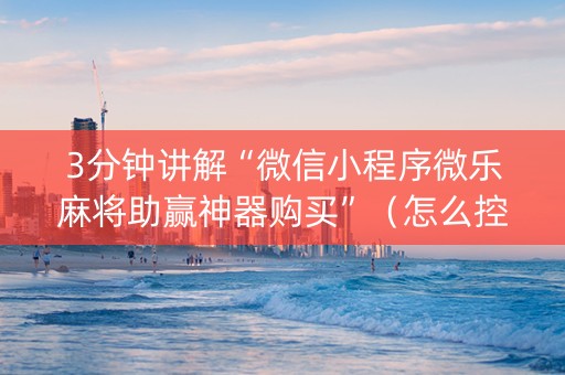 3分钟讲解“微信小程序微乐麻将助赢神器购买”（怎么控制输赢)