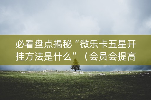 必看盘点揭秘“微乐卡五星开挂方法是什么”（会员会提高胜率吗)