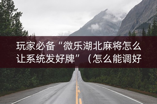 玩家必备“微乐湖北麻将怎么让系统发好牌”（怎么能调好牌)