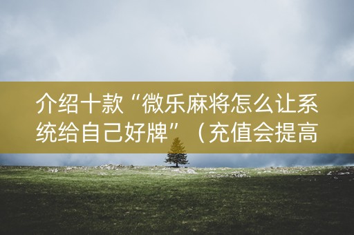 介绍十款“微乐麻将怎么让系统给自己好牌”（充值会提高胜率么)