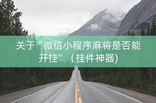 关于“微信小程序麻将是否能开挂”（挂件神器)