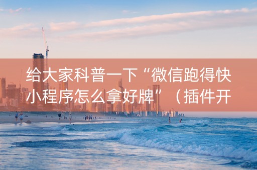 给大家科普一下“微信跑得快小程序怎么拿好牌”（插件开挂免费AI)
