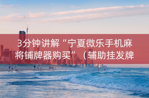 3分钟讲解“宁夏微乐手机麻将铺牌器购买”（辅助挂发牌规律)