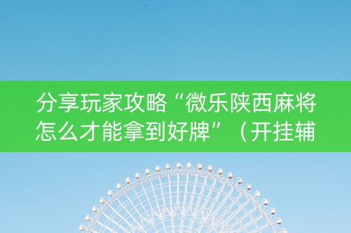 分享玩家攻略“微乐陕西麻将怎么才能拿到好牌”（开挂辅助器脚本)