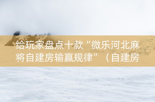 给玩家盘点十款“微乐河北麻将自建房输赢规律”（自建房胜负规律)