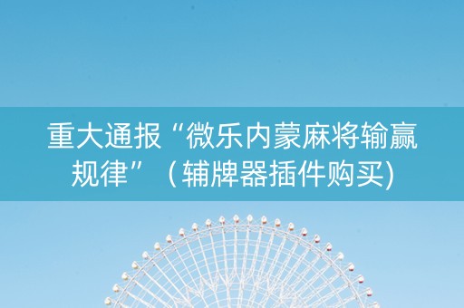 重大通报“微乐内蒙麻将输赢规律”（辅牌器插件购买)
