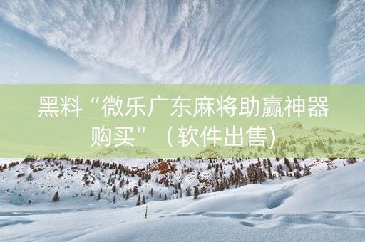 黑料“微乐广东麻将助赢神器购买”（软件出售)