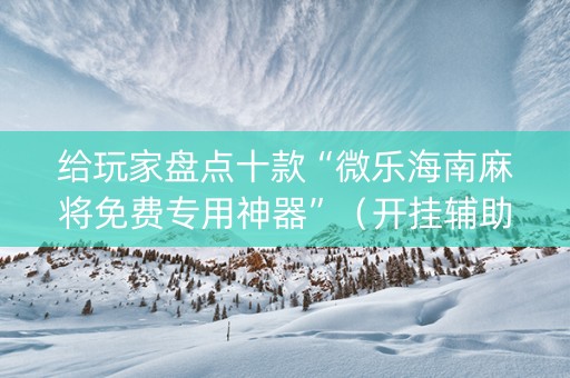 给玩家盘点十款“微乐海南麻将免费专用神器”（开挂辅助器脚本)