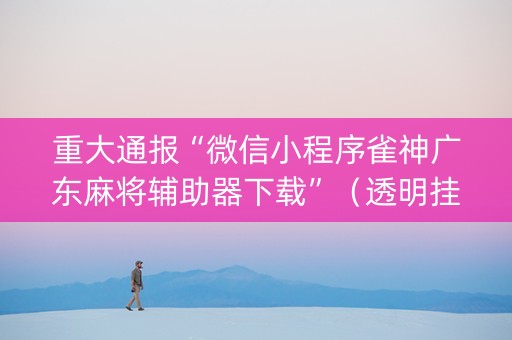 重大通报“微信小程序雀神广东麻将辅助器下载”（透明挂辅助器)