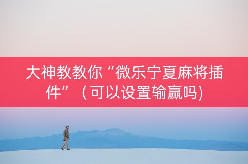 大神教教你“微乐宁夏麻将插件”（可以设置输赢吗)