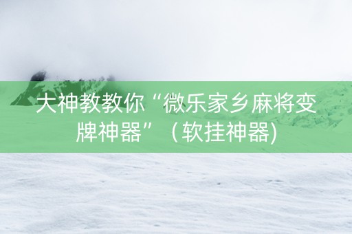 大神教教你“微乐家乡麻将变牌神器”（软挂神器)