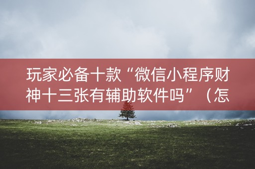 玩家必备十款“微信小程序财神十三张有辅助软件吗”（怎么能得到好牌)