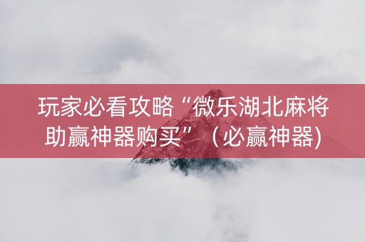 玩家必看攻略“微乐湖北麻将助赢神器购买”（必赢神器)