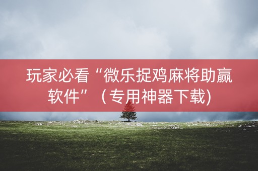 玩家必看“微乐捉鸡麻将助赢软件”（专用神器下载)