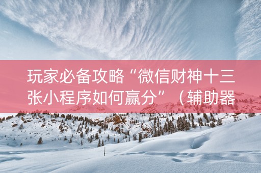玩家必备攻略“微信财神十三张小程序如何赢分”（辅助器插件)
