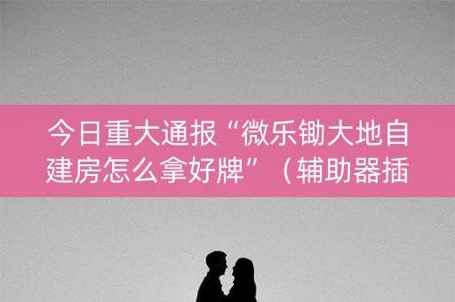 今日重大通报“微乐锄大地自建房怎么拿好牌”（辅助器插件)