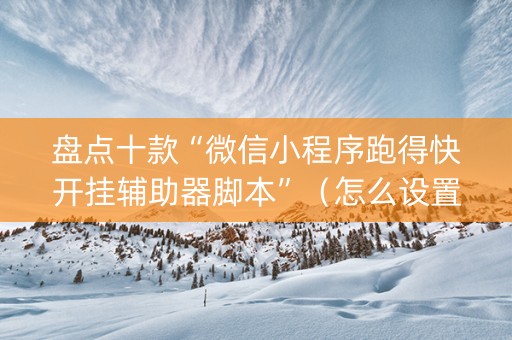 盘点十款“微信小程序跑得快开挂辅助器脚本”（怎么设置才能赢)