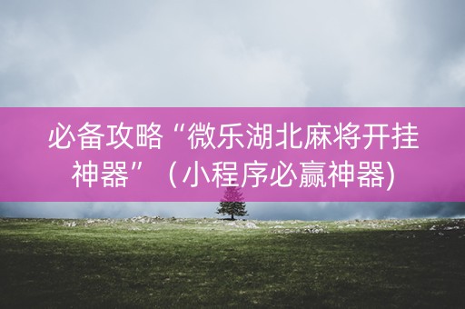 必备攻略“微乐湖北麻将开挂神器”（小程序必赢神器)