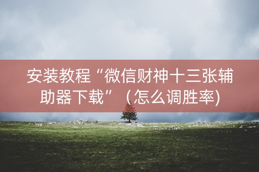 安装教程“微信财神十三张辅助器下载”（怎么调胜率)