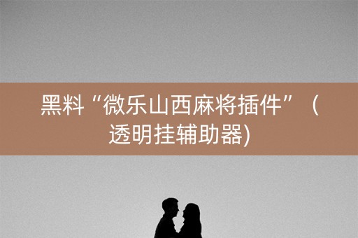 黑料“微乐山西麻将插件”（透明挂辅助器)