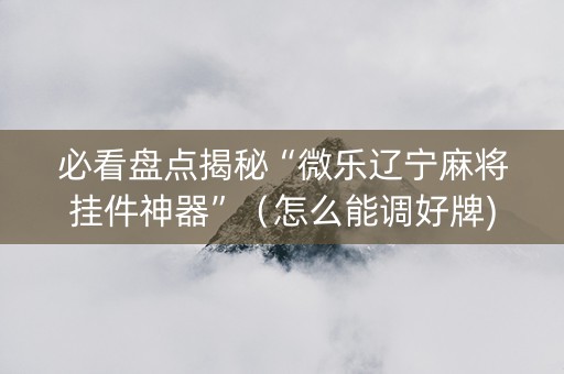 必看盘点揭秘“微乐辽宁麻将挂件神器”（怎么能调好牌)