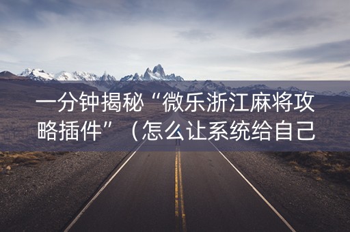一分钟揭秘“微乐浙江麻将攻略插件”（怎么让系统给自己好牌)