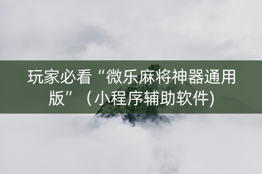 玩家必看“微乐麻将神器通用版”（小程序辅助软件)