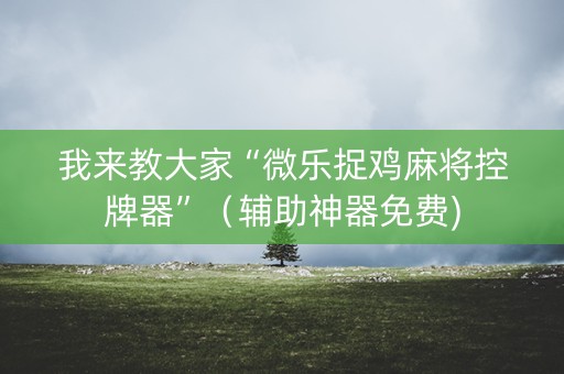 我来教大家“微乐捉鸡麻将控牌器”（辅助神器免费)