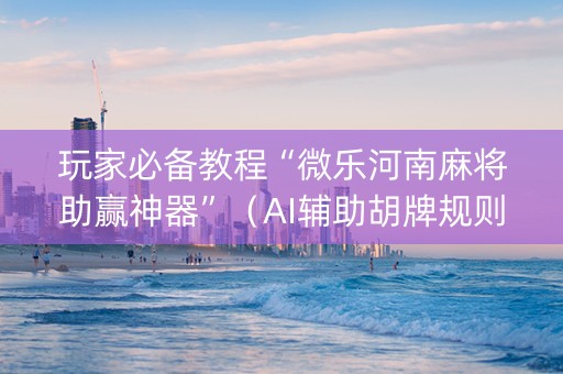 玩家必备教程“微乐河南麻将助赢神器”（AI辅助胡牌规则)