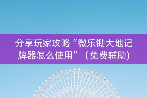 分享玩家攻略“微乐锄大地记牌器怎么使用”（免费辅助)