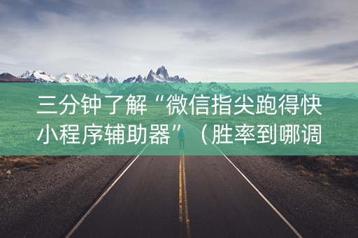 三分钟了解“微信指尖跑得快小程序辅助器”（胜率到哪调)
