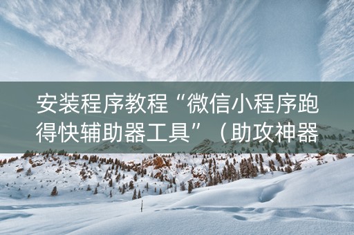 安装程序教程“微信小程序跑得快辅助器工具”（助攻神器)
