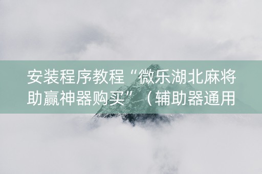 安装程序教程“微乐湖北麻将助赢神器购买”（辅助器通用版)