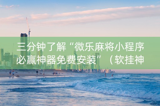 三分钟了解“微乐麻将小程序必赢神器免费安装”（软挂神器)