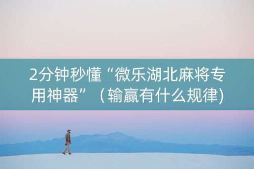 2分钟秒懂“微乐湖北麻将专用神器”（输赢有什么规律)