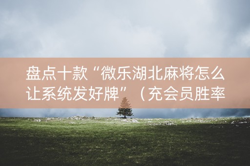 盘点十款“微乐湖北麻将怎么让系统发好牌”（充会员胜率高)